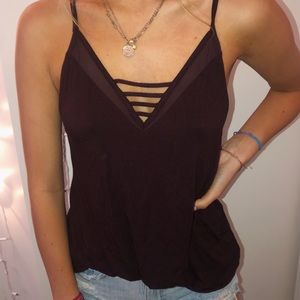 American Eagle mesh-line V-neck tank
